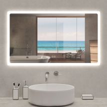 Acezanble - Miroir lumineux 160 x 80cm, bluetooth + 3 couleurs + dimmable + anti-buée + mémoire, miroir salle de bain mural