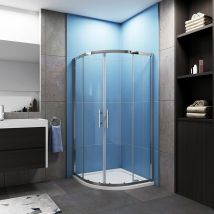 900 x 900 mm Quadrant Shower Cubicle Enclosure 6mm Glass Sliding Shower Door with Tray + Waste - Acezanble