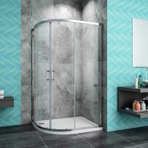 1200 x 800 mm offset Quadrant Shower Enclosure 6mm Easy Clean Sliding Glass Cubicle Door - Acezanble