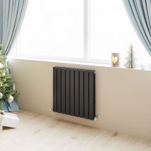 Acezanble Horizontal Flat Panel Radiator Central Heating Rad 600x612mm Double Black