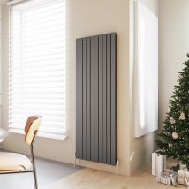 Acezanble - Vertical Radiator Flat Panel Designer Central Heating Anthracite Rads Double 1800x680mm