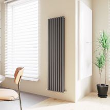 Acezanble - Vertical Oval Column Radiator Central Heating Rad 1800x472mm Double Anthracite