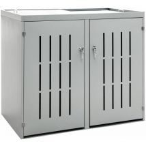 Acier Inoxydable Abri Poubelles Stockage La Poubelle Toit Ouvrant 2 portes V2aox