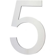 Acier inoxydable Numéro de maison 20 cm Grand 5 Signe de numéro de maison Numéros de maison Signe Brossé 2D Arial V2Aox