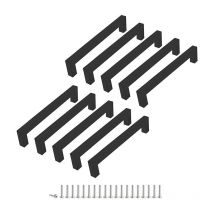 Set di 10 maniglie per mobili da cucina nere, distanza centrale 224 mm, in acciaio inox, maniglie per mobili da cucina, maniglie per armadi, maniglie