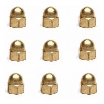 Acnor Tappo per dadi esagonali - 20 pezzi M4 Dadi a cupola in ottone Tappo decorativo ESAGONALE per bulloni in ottone Viti