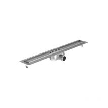 ACO - Showerdrain c caniveau de douche en acier inoxydable avec bride au sol, caillebotis en z, 70 mm de large, fermeture de l'évacuation 50 mm 685 mm