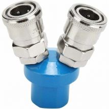 KZQ - Acoplamiento rápido neumático tipo c de 1/4' para compresor de aire de 2/3 vías (2 vías)