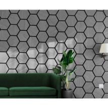 Acoustic Wall Hexagon Panels 570mm x 700mm - Pack of 5 - Grey (Pack of 5)