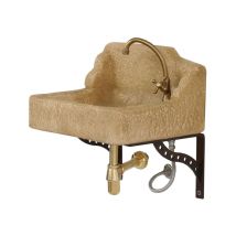 Acquaio Nonno Silvio Cm. 54x46x54h. In Pietra Ricostruita Colore Tabacco