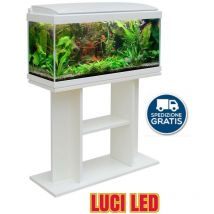 Acquario milo 80 bianco con tavolo filtro pompa riscaldatore 96 litri