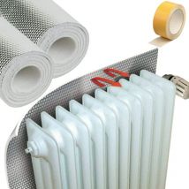 Acquaverde - lot de 15 panneaux réfléchissants thermiques en aluminium pour radiateurs thermiques 100x70 cm avec ruban adhésif double face inclus