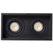 Acre Empotrable de techo negro orientable cuadrado 2 luces