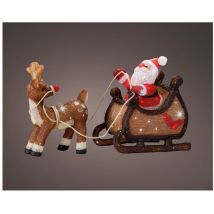 Babbo Natale con slitta LED – 47 cm – 83 cm – 90 LED – Acrilico – Decorazione natalizia