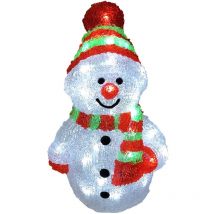 Mojawo - Acryl Schneemann mit 96 LEDs kaltweiß-MLK042S-Grün