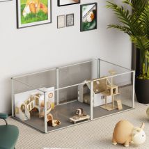 Bingo Paw - BingoPaw Acrylic Dog Playpen Kennel Whelping Pen Box Anti-anxiety Small Pet Barrier Fence
