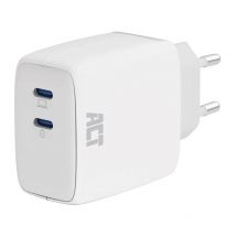 ACT - USB-C-Ladegerät, 65 w, mit Power Delivery pps und GaNFast, kompatibel mit Android und Apple, und Laptops wie Dell, weiß