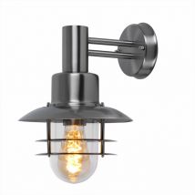 Lampada da parete lanterna in acciaio inox porta d'ingresso lampada da giardino lampada da parete per esterni spazzolato, trasparente, 1x E27, H 32,5