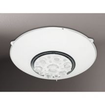 Kleine led Deckenleuchte noa Glas weiß mit Kristall ø 25cm