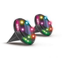 Activejet - Lámpara Solar aje-larix dp Negro rgb 11 x 14,5 x 11 cm (2 Unidades)