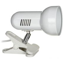 Lampada da tavolo con morsetto, bianco, metallo, filettatura e27 - Activejet