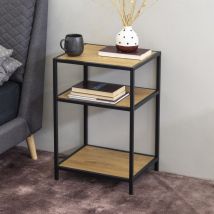 Actona - Table D'Appoint 42x35x63 Cm Décor Chêne Et Noir - Fynca