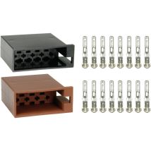 Adnauto ACV 361320 ISO-Steckergehäuse Set – 8-poliges Stromgehäuse – 8-poliges Lautsprechergehäuse – 16 x 2,8 mm Flachstecker