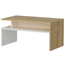 Homemania - Table Basse Ada, Panneau Aggloméré Mélaminé, Blanc, Chêne, 90x50x43 cm