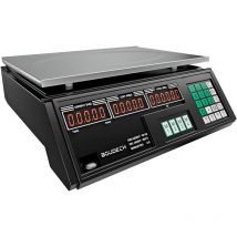 Boudech - Adalat 88 - B scula electr nica comercial con bater a recargable de sobremesa, 40 kg, plato de acero de 33 x 24 cm y pantalla lcd