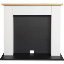 Adam Chester Electric Stove Fireplace in Pure White & Black, 39 Inch - White and Black