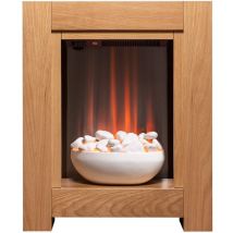 Monet Fireplace Suite in Oak with Electric Fire, 23 Inch - Adam