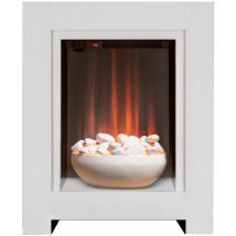 Adam - Monet White Electric Fire Fireplace Surround Wood Heater Flame Effect Suite