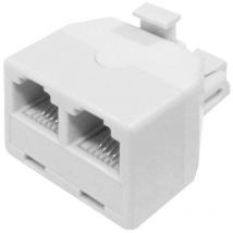 7hsevenon - Elec - Adaptador de Teléfono 1 Macho/ 2 Hembras, Plástico pc Rígido, 2 Entradas, Clavija RJ11, Protección IP20, Aislamiento Eléctrico