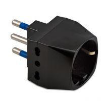 Adaptador Master Triple y Schuko 16A+E negro 05760
