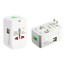 KZQ - Adaptador de viaje universal con 2 puertos usb, adaptador de enchufe todo en uno para Francia, ee. uu., Reino Unido y Australia