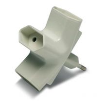 Adaptador elec 40x88x80 10a-250v tri polic bl famat