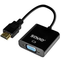 Adaptador Hdmi (m) - Vga (h) Negro Savio Ak-75