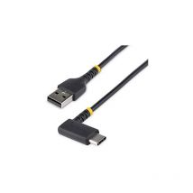 Com Cable 2m usb a a usb c Acodado - en Ángulo Recto - Cable usb-c de Carga Rápida - de Alta Resistencia - usb 2.0 a a usb Tipo-C - Fibra de Aramida