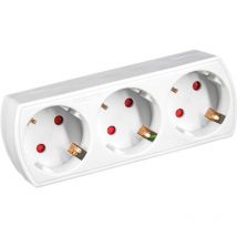 Adaptador/Conector 3 Tomas Schuko Frontal Blanco 7hsevenon