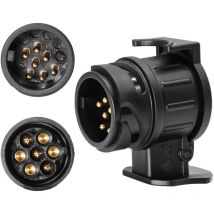 Adaptateur 13 Broches vers 7 Broches pour Remorque Prise 13 Broches pour Remorque de Voiture-Tracteur-Caravane-Porte-Vélo