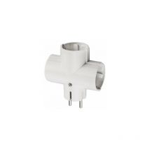 Alfa Dyser - Adaptateur 3 prises blanches onlex 4,8mm 10/16a t/t blister