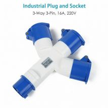 Peny - Adaptateur 3 Prises Couvercle fiche à 3 pôles 16A 220V Industriel IP44 – multiprise Caravanes/CampingCars/Bateau, Chantier, Connecteur Prises