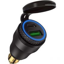 Adaptateur allume-cigare usb pour moto - Double prise usb - 12 v pd 3.0 et qc 3.0 - Pour bmw moto