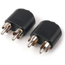 Adaptateur audio d'interconnexion stéréo 3,5 mm (1/8 pouce) femelle vers deux têtes audio rca mâles, lot de 2