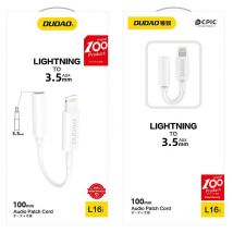 Adaptateur audio pour casque iPhone de Lightning à mini-jack 3,5 mm, blanc