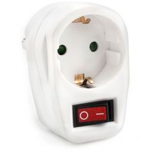 Alfa Dyser - Adaptateur blanc Onlex 1 prise avec interrupteur blister