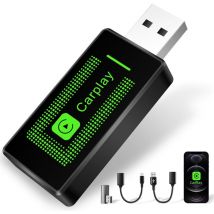 Adaptateur Carplay sans Fil pour iPhone, Mise à Niveau 2024, clé USB CarPlay, Facile à Brancher et à Jouer, Compatible avec Les Voitures à partir de