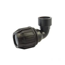 Codo de compresión de 90° para pe de 25 mm de diámetro, rosca hembra 26x34.