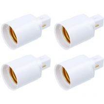 Feiyue - Adaptateur d'ampoule 4 pièces Adaptateur de douille d'ampoule professionnel G24D à E27 2 broches Support de lumière
