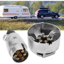 Trimec - Adaptateur de connecteur de remorque 7 broches en aluminium pour caravane, bateau et véhicule de plaisance 12V -